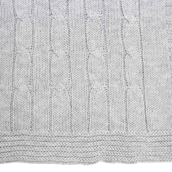 Korango Cables and Class Knit blanket grey
