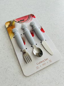 Mini & Me Cutlery Set Porchini Grey