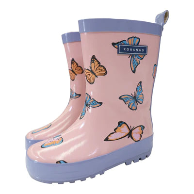 Korango Rain Gumboot Fairytale Pink Butterflies