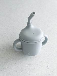 Mini & Me Transitional Straw Sippy Cup Porchini Grey
