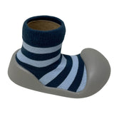 Little Eaton Rubber Soled Socks Blue/navy stripe