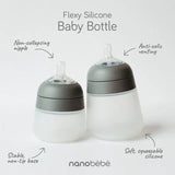 nanobebe Silicone Flexy Bottles 270ml  White