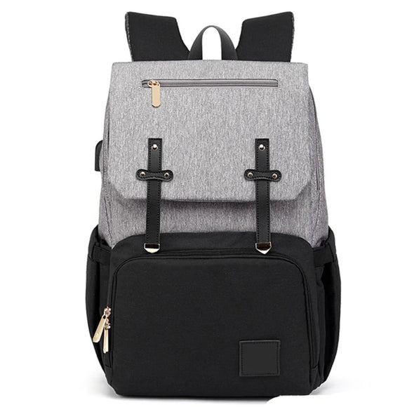 Sorrento Nappy Bag Backpack  Black/Grey