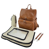Florence Vegan Leather Backpack Nappy Bag Tan