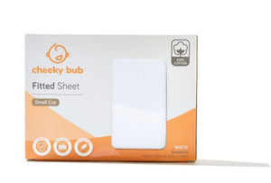 Cheeky Bub Fitted Sheet Small Cot White 108cm x 53cm