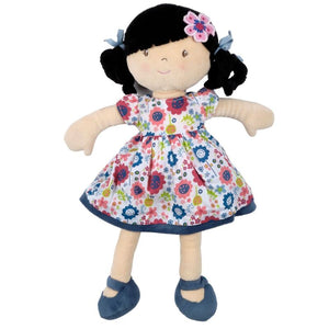 Bonikka Tikiri Cotton Doll Lilac Flower Kid Doll with black hair
