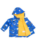 Korango Colour changing Raincoat Dino Blue as