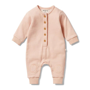 Wilson & Frenchy Organic French Terry  Slouch Growsuit Cameo Rose