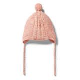 Wilson & Frenchy Knitted Cable Bonnet Silver Peony Fleck
