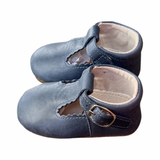Little MaZoes TBar Shoes Blue Wax Leather